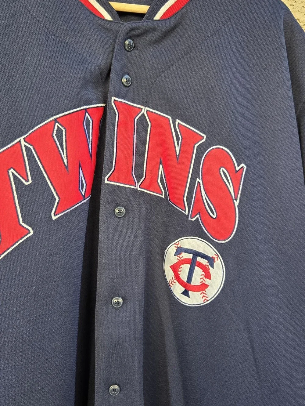 Vintage True Fan Minnesota Twins Joe Mauer Jersey Mens Navy Blue - Picture 3 of 9
